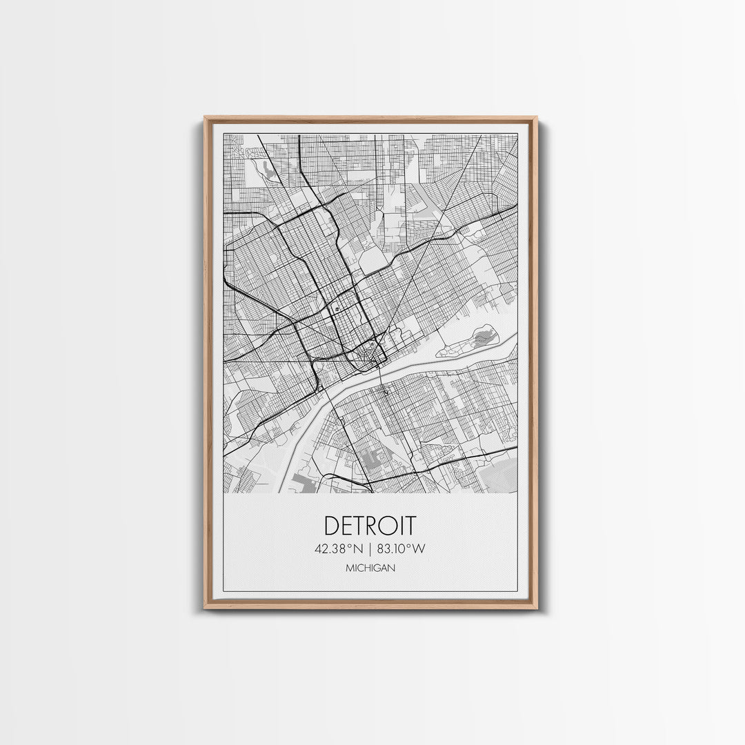 Detroit Street Map, Michigan Map, City Map Art, Minimalist Art, Wall Art, Canvas Print, Wall Art Bedroom, Travel Prints, Gift For Couple