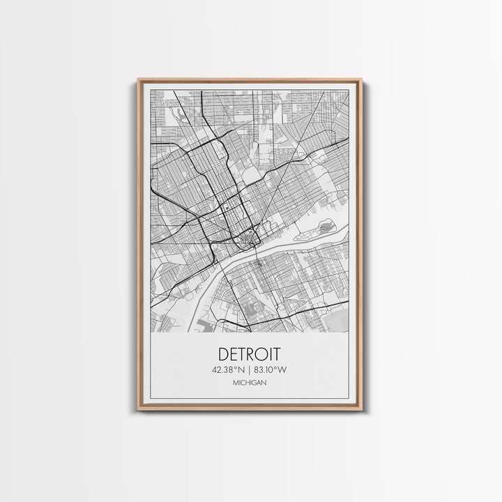 Detroit Street Map, Michigan Map, City Map Art, Minimalist Art, Wall Art, Canvas Print, Wall Art Bedroom, Travel Prints, Gift For Couple
