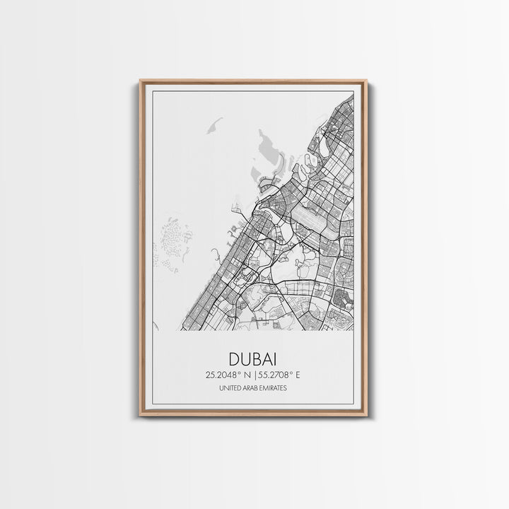 Dubai Street Map, UAE Map, City Map Art, Minimalist Art, Wall Art, Canvas Print, Aviation Gift, Travel Art, Office Décor, Unique Wall Art