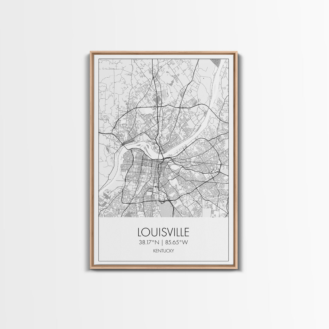 Louisville Street Map, Kentucky Map, City Map Art, Modern Art, Wall Art, Canvas Print, Travel Wall Art, Wall Décor Bedroom, Gifts For Dad
