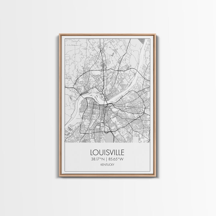 Louisville Street Map, Kentucky Map, City Map Art, Modern Art, Wall Art, Canvas Print, Travel Wall Art, Wall Décor Bedroom, Gifts For Dad
