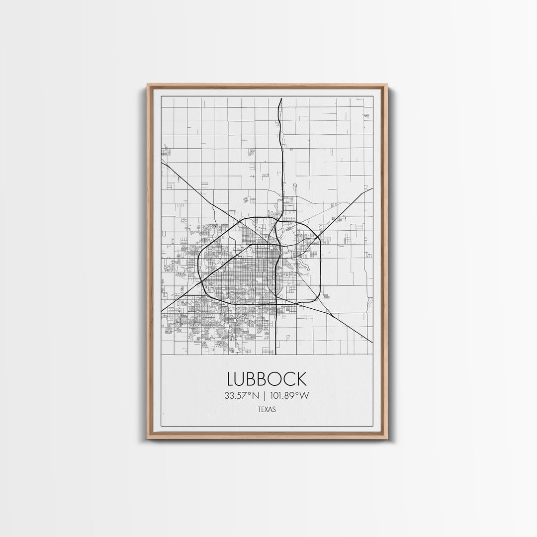Lubbock Street Map, Texas Map, City Map Art, Modern Art, Wall Art, Canvas Print, Travel Print, Farmhouse Wall Décor, Boyfriend Gift