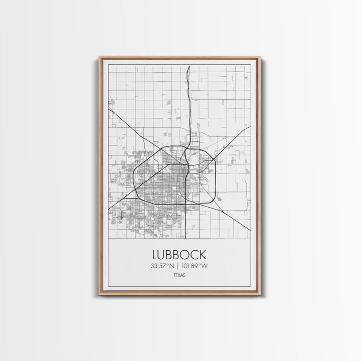 Lubbock Street Map, Texas Map, City Map Art, Modern Art, Wall Art, Canvas Print, Travel Print, Farmhouse Wall Décor, Boyfriend Gift