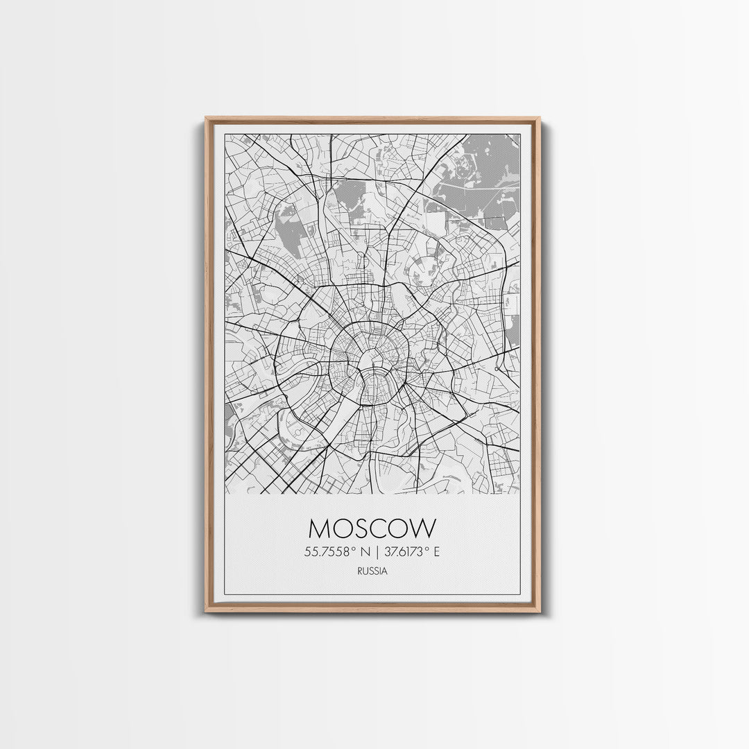 Moscow Street Map, Russia Map, Europe City Map Art, Modern Art, Wall Art, Canvas Print, Wall Art Prints, Gift For Husband, Travel Wall Décor