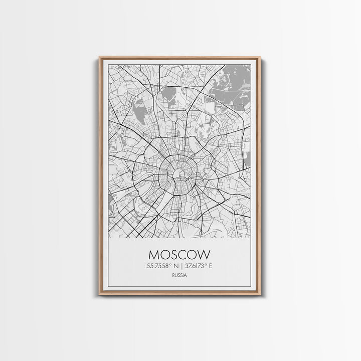 Moscow Street Map, Russia Map, Europe City Map Art, Modern Art, Wall Art, Canvas Print, Wall Art Prints, Gift For Husband, Travel Wall Décor