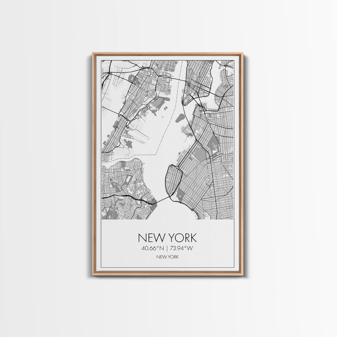 New York Street Map, New York Map, City Map Art, Modern Art, Wall Art, Canvas Print, Home Office Art, Unique Travel Gifts, Travel Wall Print