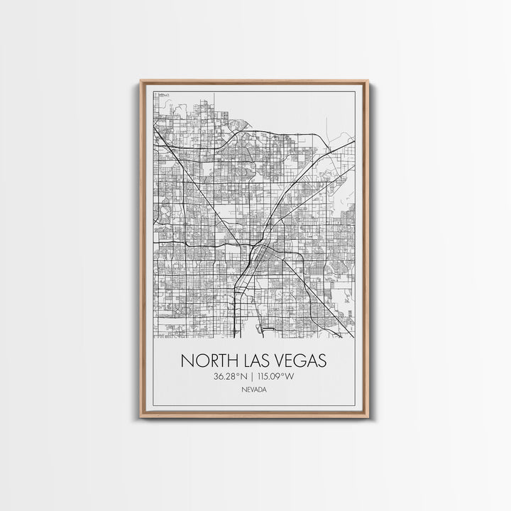 North Las Vegas Street Map, Nevada Map, City Map Art, Modern Art, Wall Art, Canvas Print, Wall Décor Bedroom, Honeymoon Gift,  Travel Art