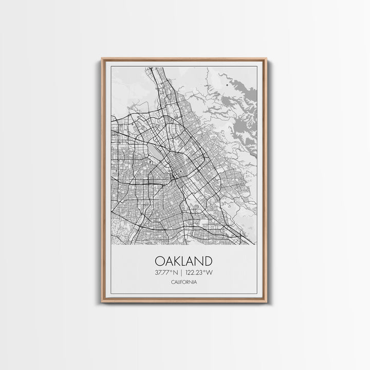 Oakland Street Map, California Map, City Map Art, Modern Art, Wall Art, Canvas Print, Living Room Art, Gift For Her, Adventure Wall Art