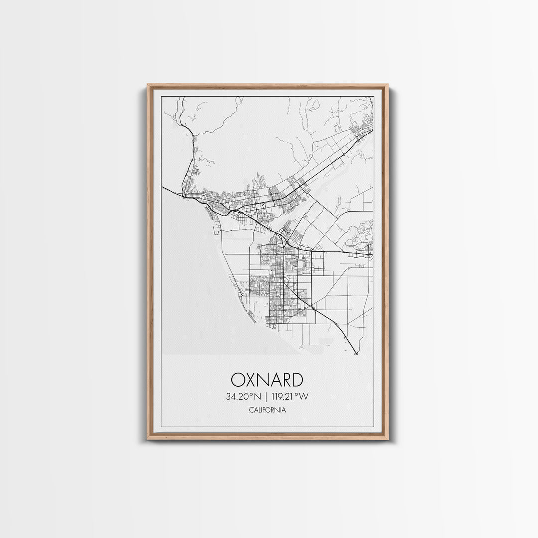 Oxnard Street Map, California Map, City Map Art, Minimalist Art, Wall Art, Canvas Print, Bedroom Print, Anniversary Gift, Travel Wall Print