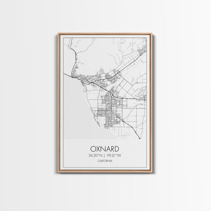 Oxnard Street Map, California Map, City Map Art, Minimalist Art, Wall Art, Canvas Print, Bedroom Print, Anniversary Gift, Travel Wall Print
