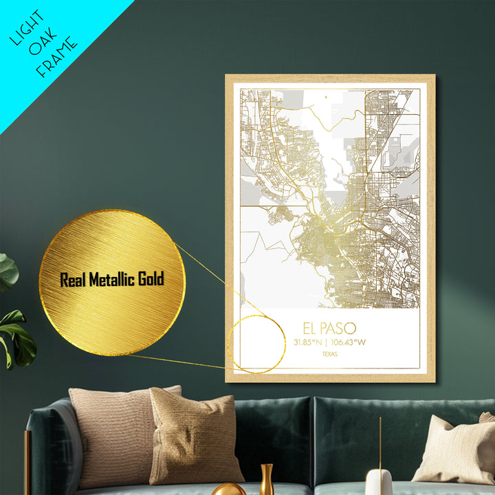 Elk Grove California City street map, Metallic Gold Print, Metal Art, wood framed map, black and gold, Gold Street Map Art, Modern Wall Art