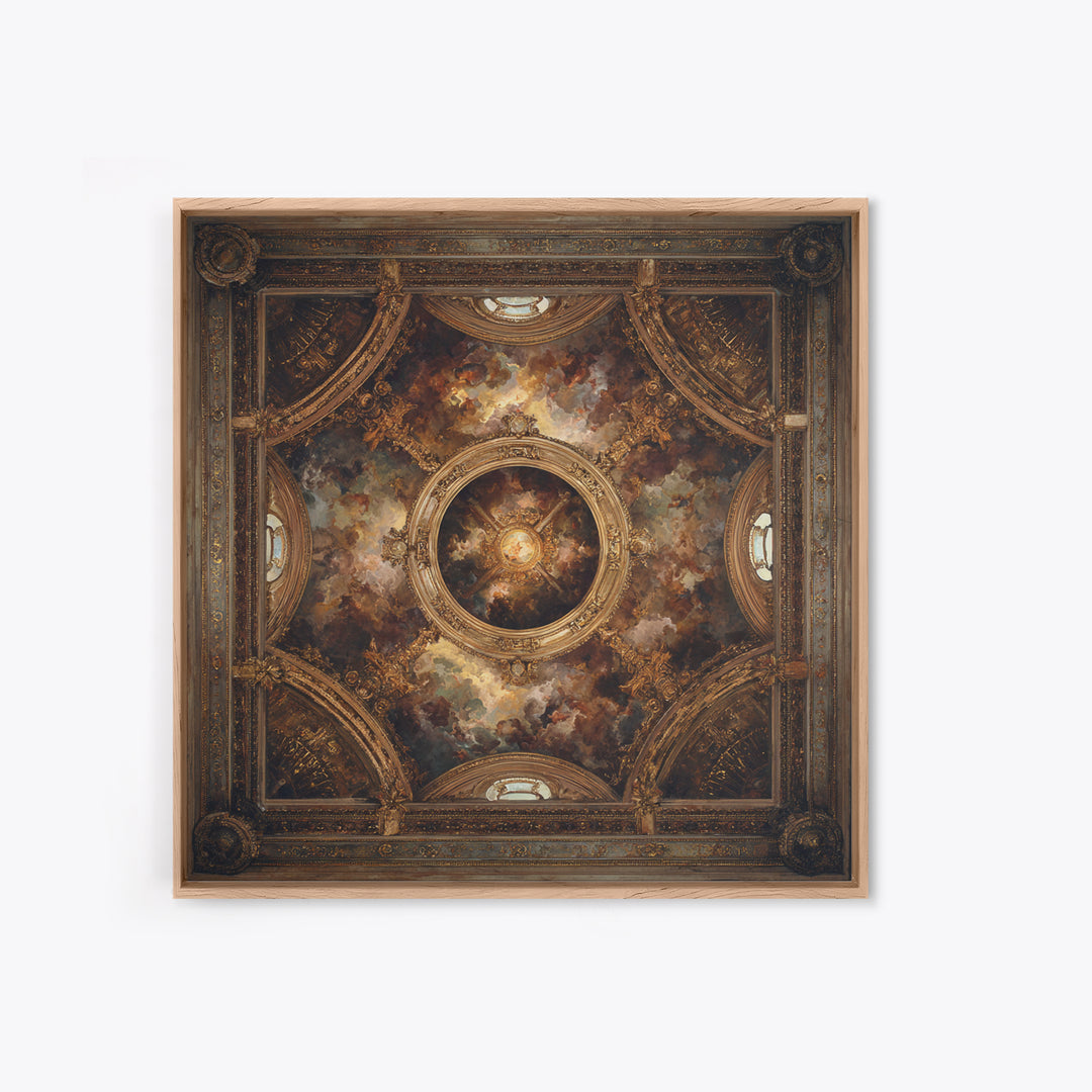Fresco Celestial Ceiling Composition Canvas Print, Renaissanceinspired Art, Wall Art Print, Living Room Decor, Oil Painting, REN-1x1-15