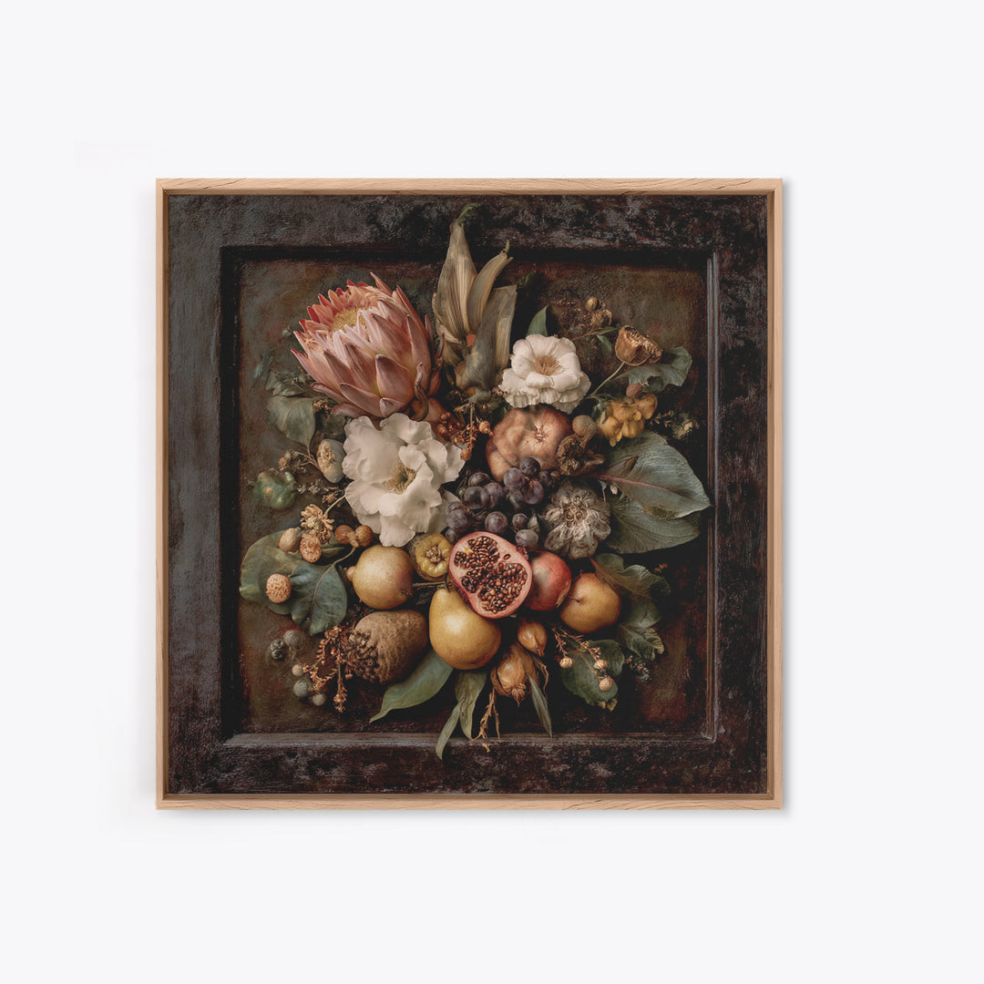 Renaissance Botanical Study Canvas Print, Renaissanceinspired Art, Romantic Art, Living Room Decor, Fine Art, Classic, REN-1x1-55