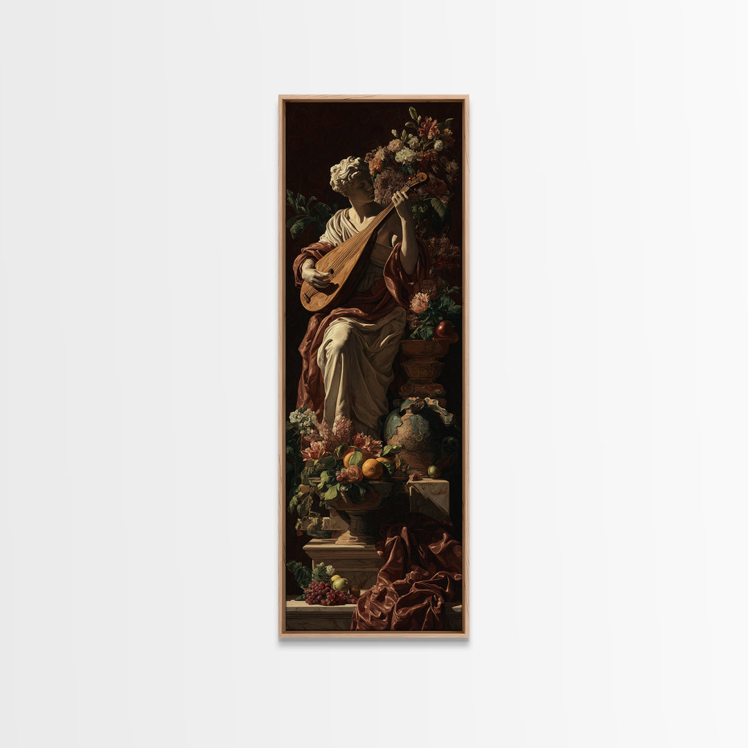 Renaissance Style Musician with Lute Canvas Print, Renaissanceinspired Art, Digital Art, Living Room Decor, Fine Art, Classic, REN-1x3-100