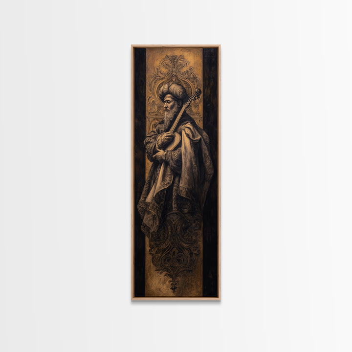 Renaissance Style Musician with Lute Canvas Print, Renaissanceinspired Art, Romantic Art, Living Room Decor, Fine Art, Classic, REN-1x3-28