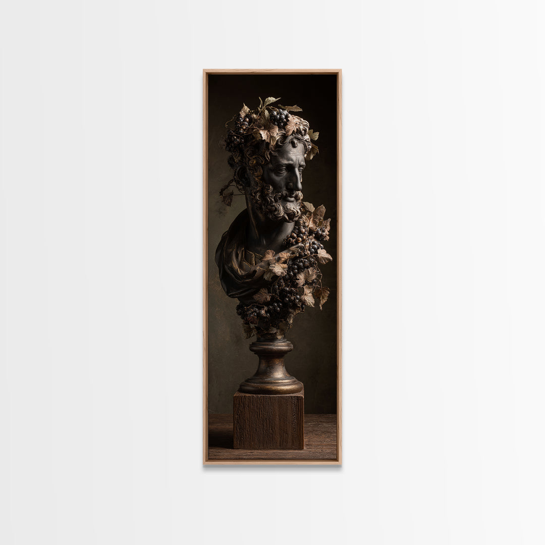 Classical Statue Bust Covered Canvas Print, Renaissanceinspired Art, Fine Art Print, Living Room Decor, Oil Painting, Classic, REN-1x3-55