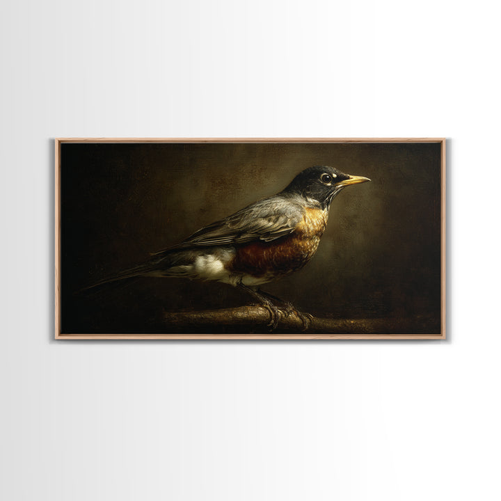 Old Master Bird Study Framed Canvas Print, Renaissanceinspired Art, Contemporary Art, Living Room Decor, Fine Art, Classic, REN-2x1-43
