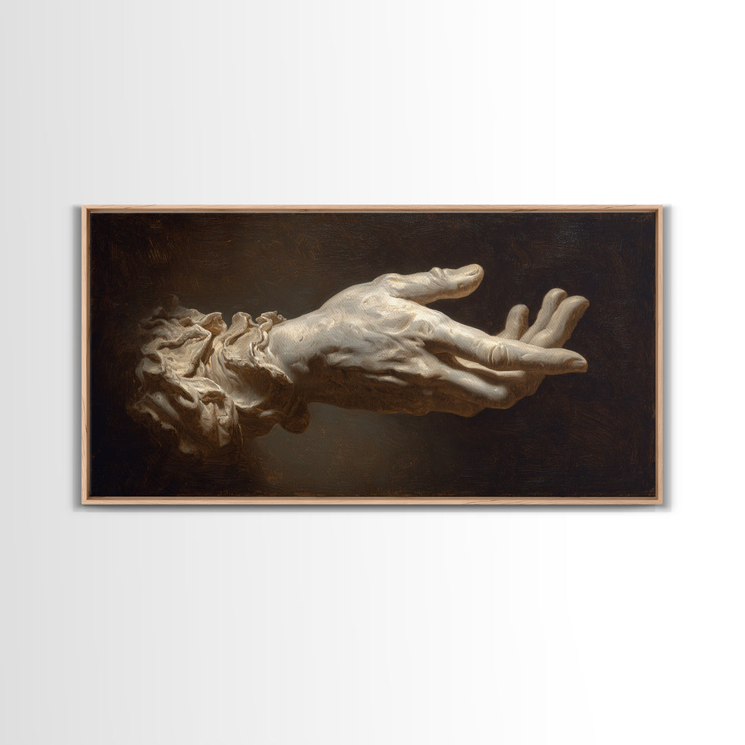 Classical Hands Study Canvas Print, Renaissanceinspired Art, Statement Artwork, Living Room Decor, Fine Art, Classic, REN-2x1-58