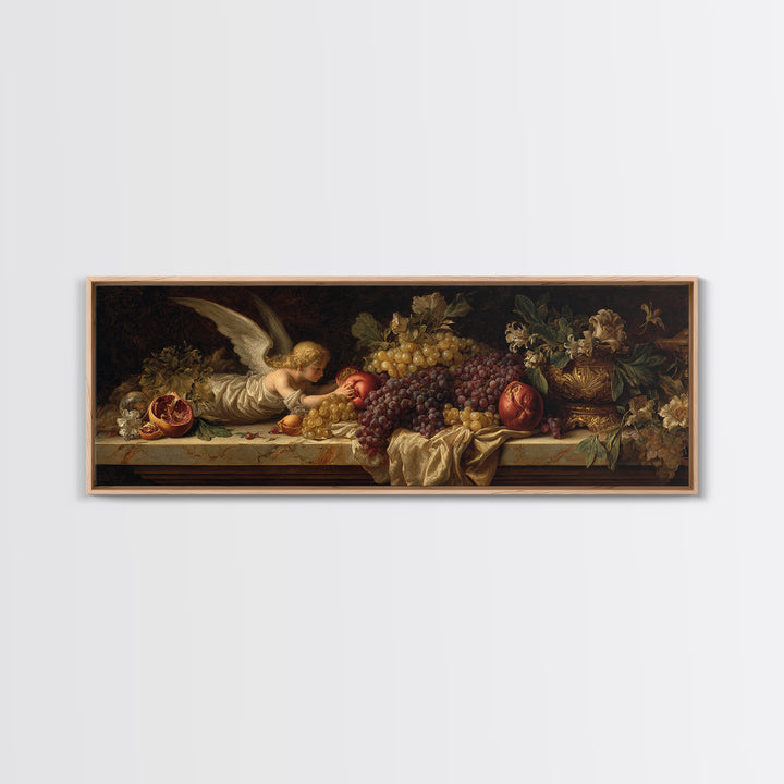 Classical Angel Study Framed Canvas Print, Renaissanceinspired Art, Contemporary Art, Living Room Decor, Fine Art, Classic, REN-3x1-18