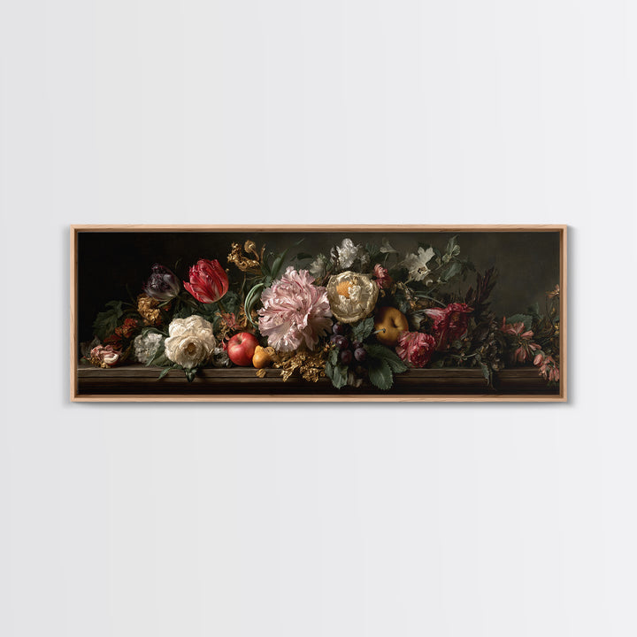 Renaissance Botanical Study Canvas Print, Renaissanceinspired Art, Digital Art, Living Room Decor, Oil Painting, Classic, REN-3x1-71