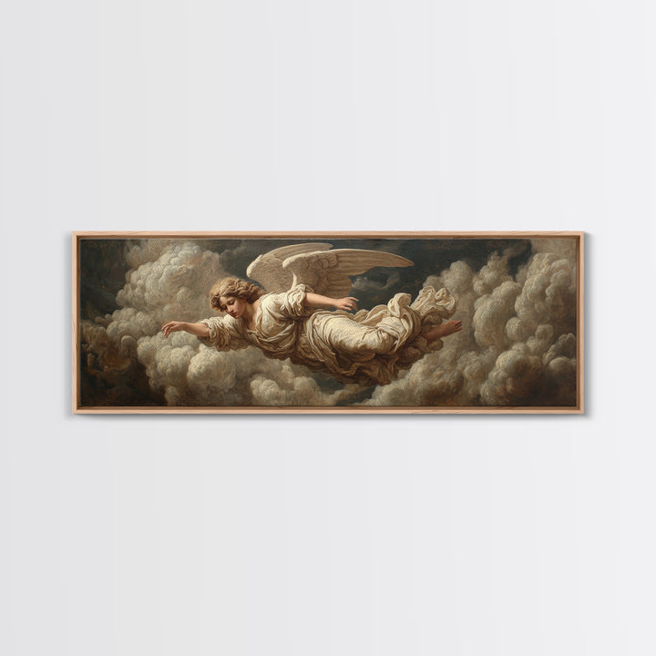 Classical Angel Study Framed Canvas Print, Renaissanceinspired Art, Jesus Art, Living Room Decor, Classic, Fantasy Decor, REN-3x1-90