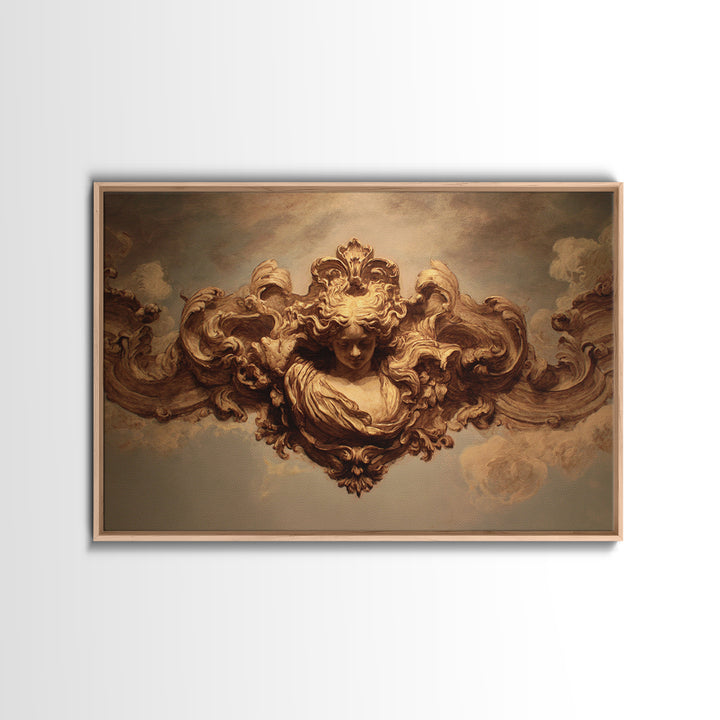 Mythic Goddess in Flowing Drapery Canvas Print, Renaissanceinspired Art, Luxury Decor, Living Room Decor, Fine Art, Classic, REN-3x2-12