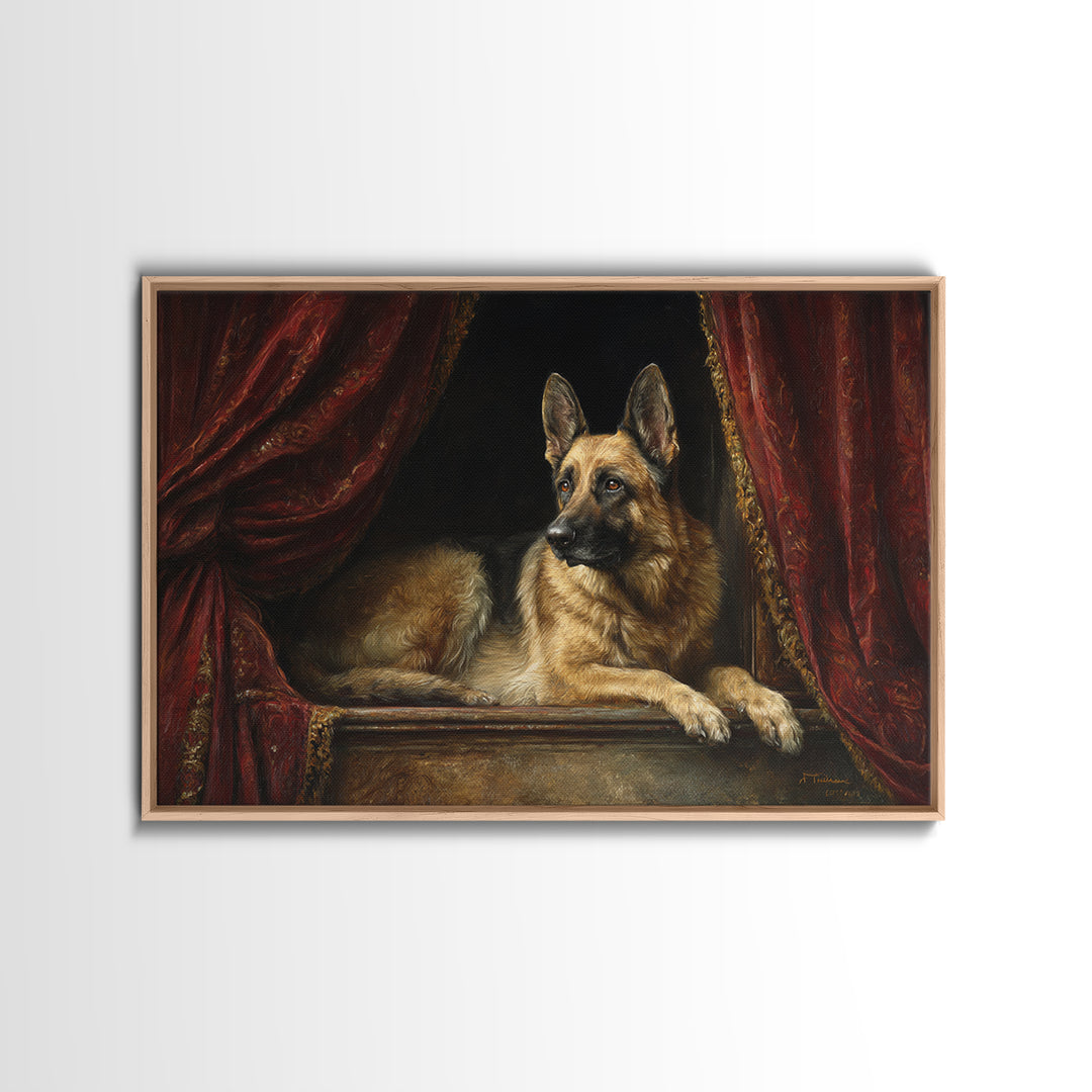 Noble Dog Portrait Canvas Print, Renaissanceinspired Art, Celestial Decor, Living Room Decor, Fine Art, Classic, Yoga Wall Art, REN-3x2-72
