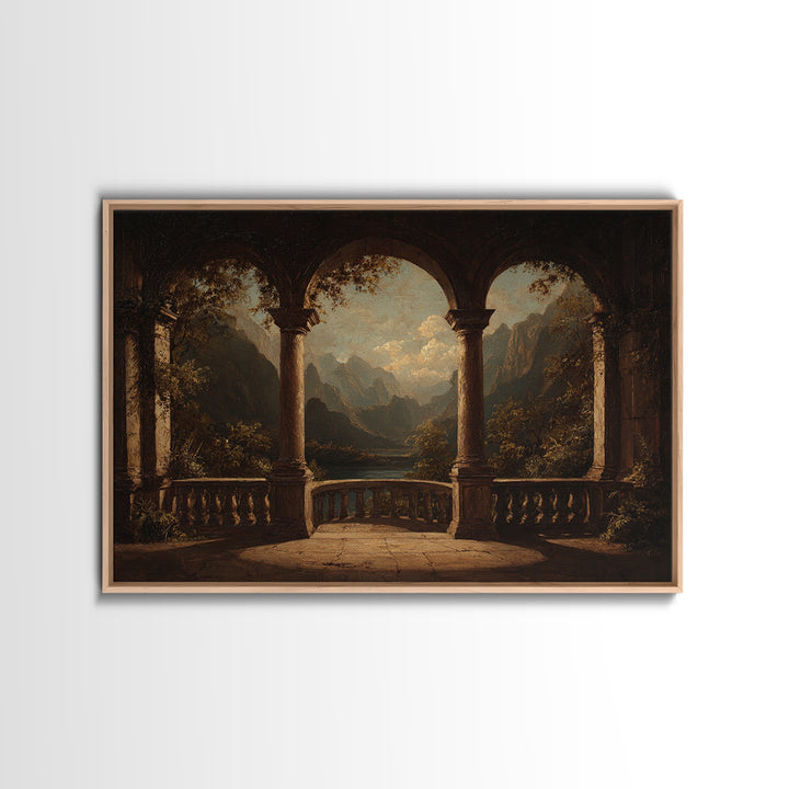 Architectural Arch with Italian Landscape Beyond Canvas Print, Renaissanceinspired Art, Jesus Art, Living Room Decor, Classic, REN-3x2-87