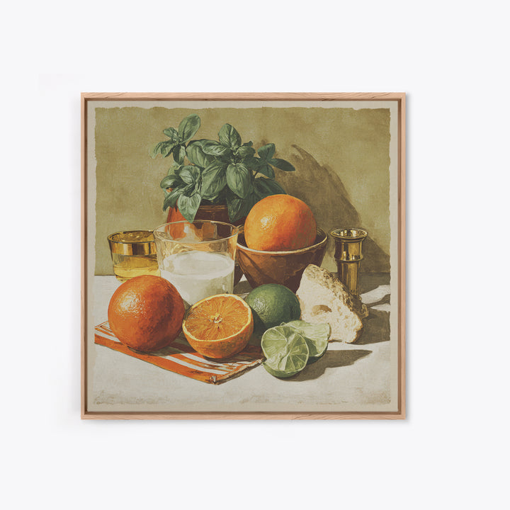 Cocktail and Citrus Bar Composition Framed Canvas Print, Restaurant Art, Printable Art, Restaurant Decor, Fine Art, Bistro, RES-1x1-11