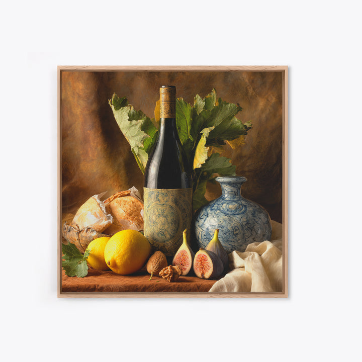 Wine Bottle and Figs Canvas Print, Restaurant Art, Room Decor, Restaurant Decor, Fine Art, Bistro, Framed Wall Art, RES-1x1-25
