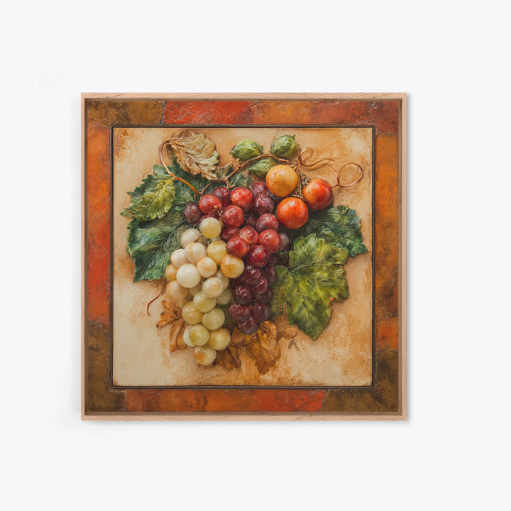 Wine Grapevine Botanical Study Framed Canvas Print, Restaurant Art, Wall Art Print, Restaurant Decor, Fine Art, Bistro, RES-1x1-39