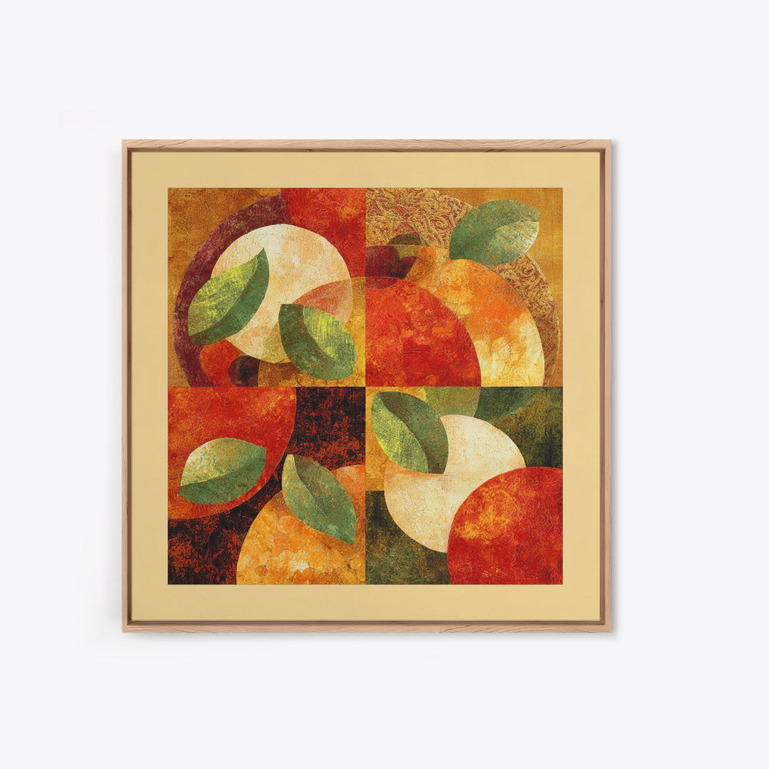 Abstract Appetite Friendly Red and Orange Shapes Canvas Print, Restaurant Art, Restaurant Decor, Abstract Art, Bistro, RES-1x1-89