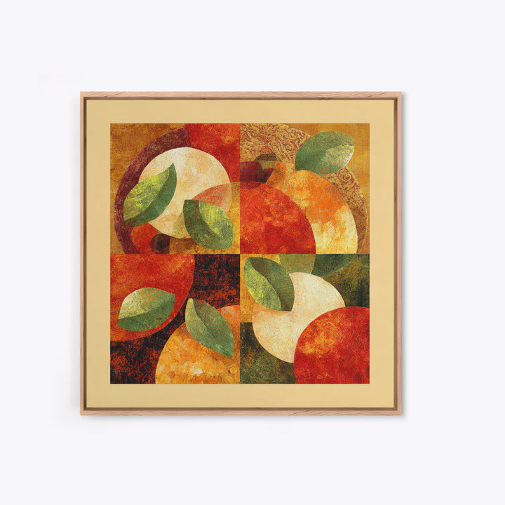 Abstract Appetite Friendly Red and Orange Shapes Canvas Print, Restaurant Art, Restaurant Decor, Abstract Art, Bistro, RES-1x1-89