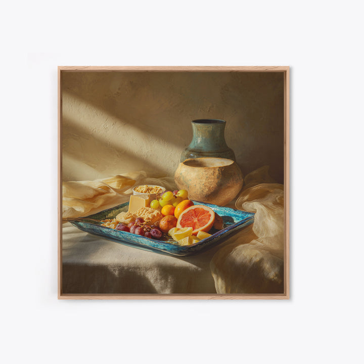 Tropical Fruit Platter Canvas Print, Restaurant Art, Neutral Decor, Restaurant Decor, Fine Art, Bistro, Home Decor, Poster, RES-1x1-90