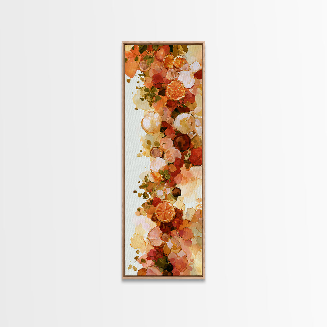 Abstract Appetite Friendly Red and Orange Shapes Canvas Print, Restaurant Art, Textured Painting, Restaurant Decor, Bistro, RES-1x3-29