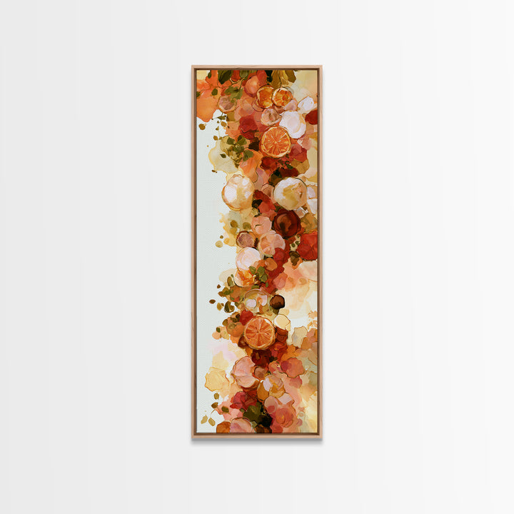 Abstract Appetite Friendly Red and Orange Shapes Canvas Print, Restaurant Art, Textured Painting, Restaurant Decor, Bistro, RES-1x3-29