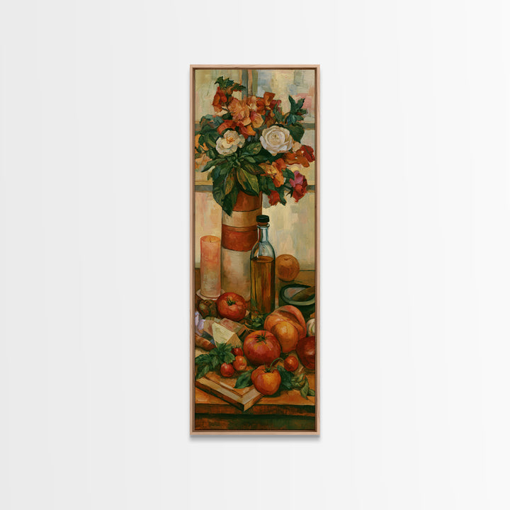 Elegant Table Objects Framed Canvas Print, Restaurant Art, Canvas, Restaurant Decor, Fine Art, Bistro, Living Room Decor, RES-1x3-36
