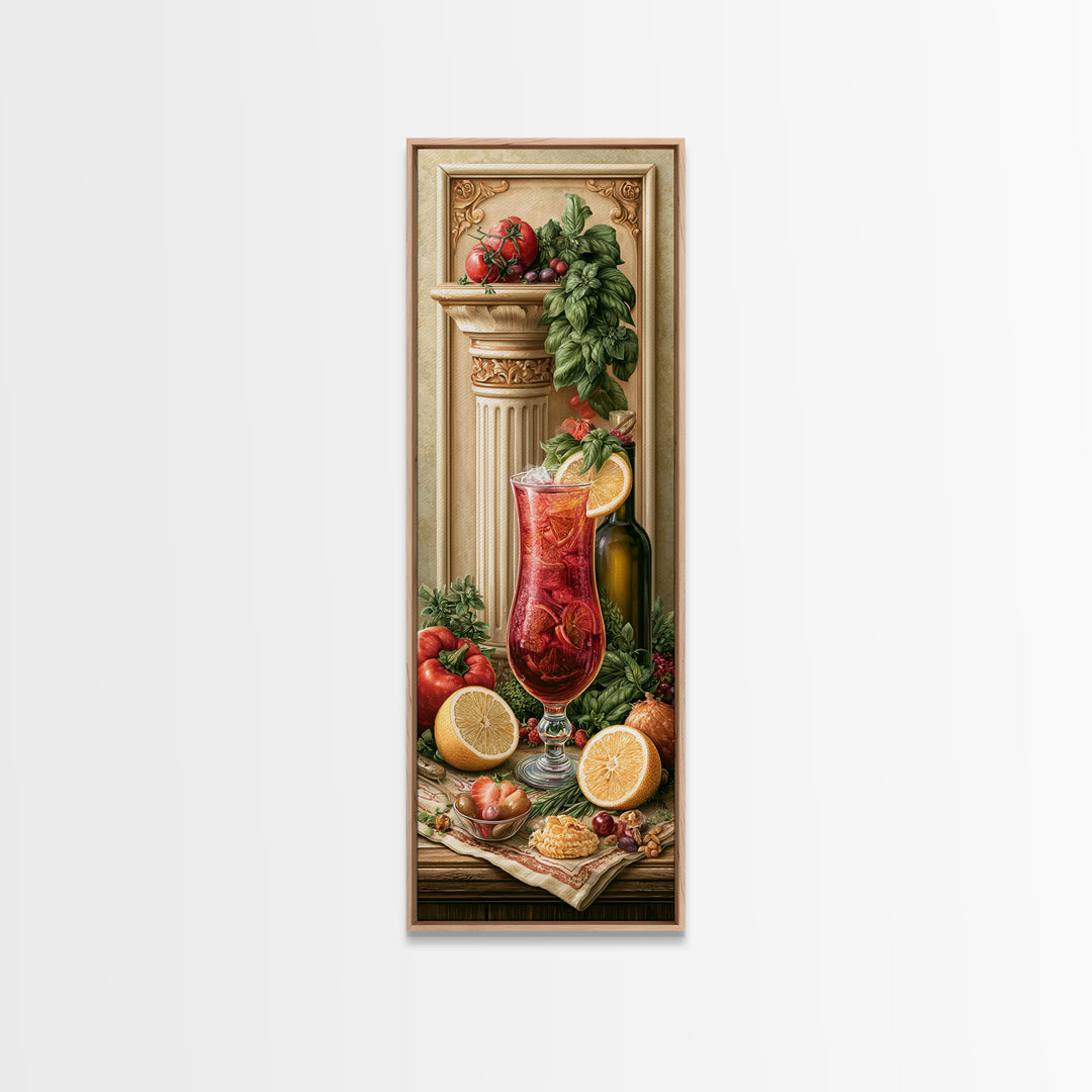 Cocktail and Citrus Bar Composition Framed Canvas Print, Restaurant Art, Gallery Decor, Restaurant Decor, Fine Art, Bistro, RES-1x3-71