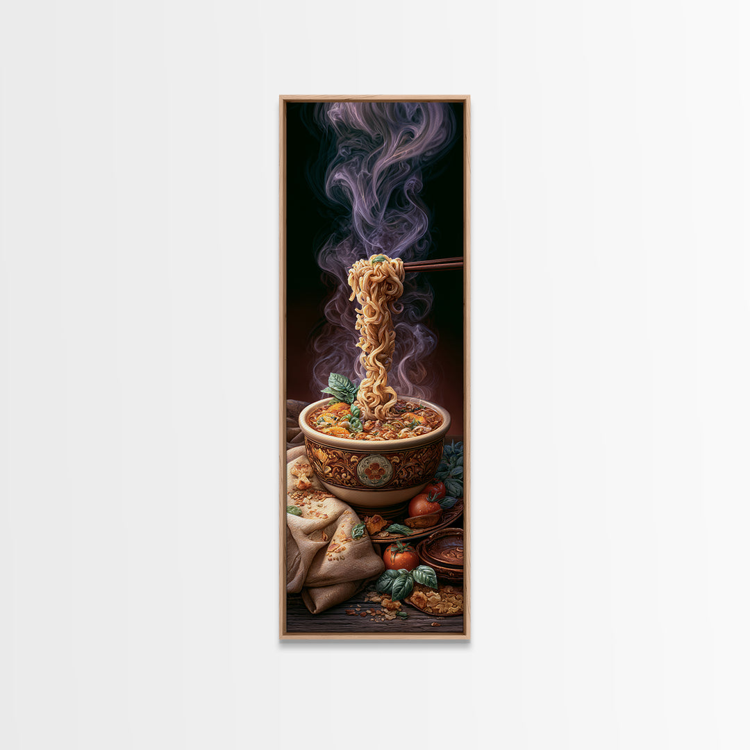 Ramen Bowl Rendered Framed Canvas Print, Restaurant Art, Fine Art Print, Restaurant Decor, Fine Art, Bistro, Wall Decor, RES-1x3-74