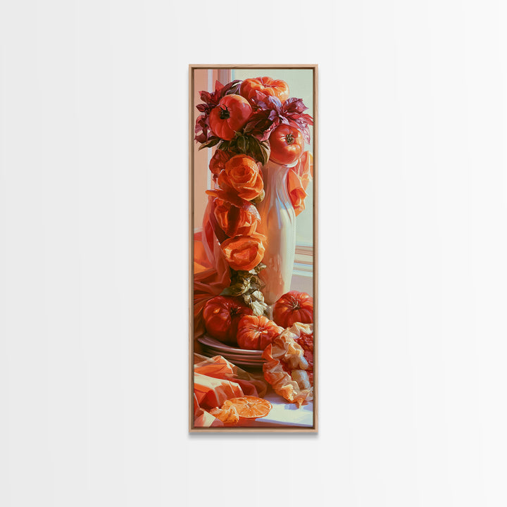 Abstract Appetite Friendly Red and Orange Shapes Canvas Print, Restaurant Art, Poster, Restaurant Decor, Fine Art, Bistro, RES-1x3-77
