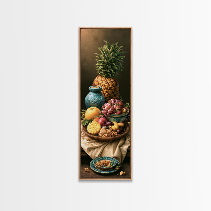 Tropical Fruit Platter Canvas Print, Restaurant Art, Statement Artwork, Restaurant Decor, Fine Art, Bistro, Art Print, RES-1x3-78