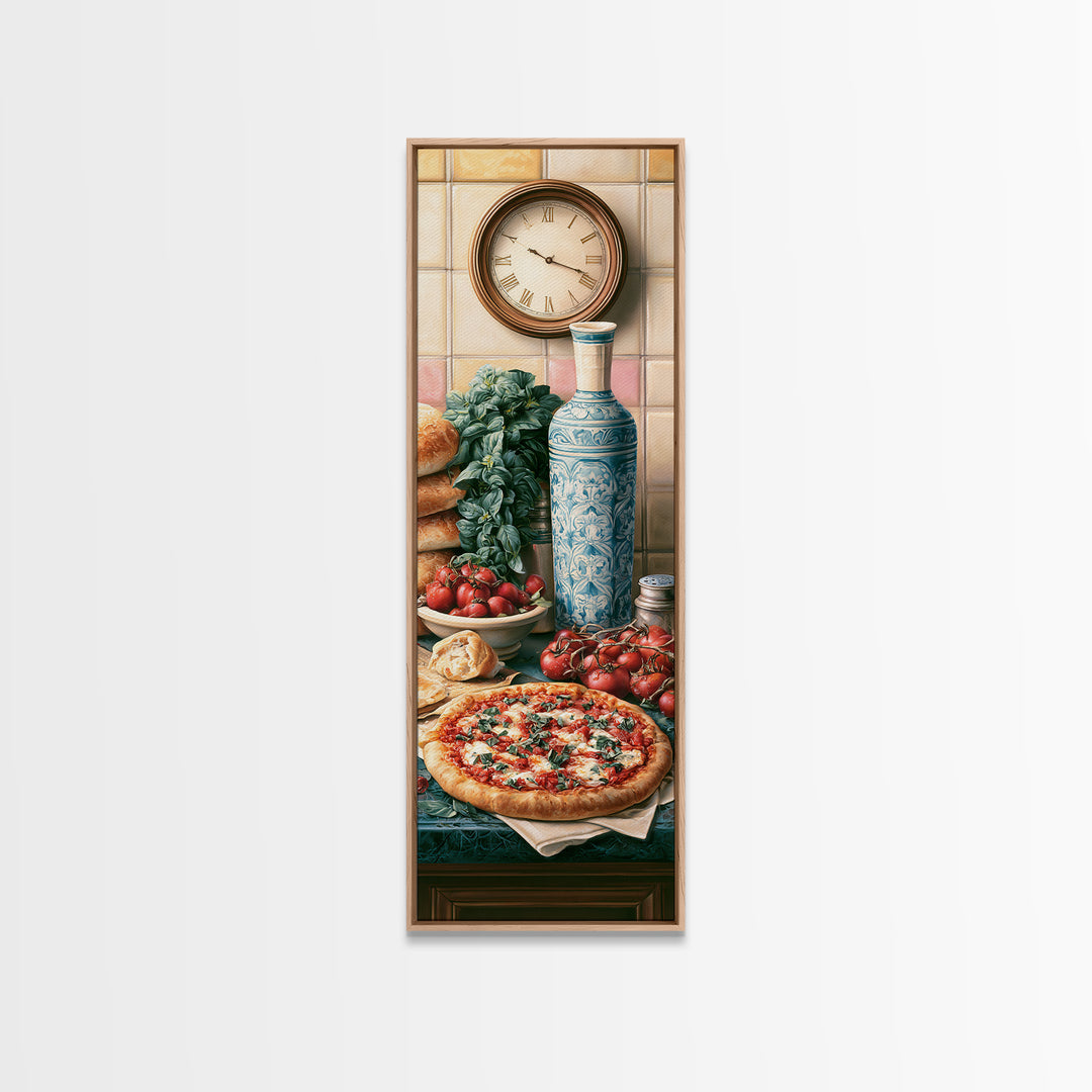 Pizzeria Tomato Basil and Mozzarella Still Life Canvas Print, Restaurant Art, Room Decor, Restaurant Decor, Fine Art, Bistro, RES-1x3-94