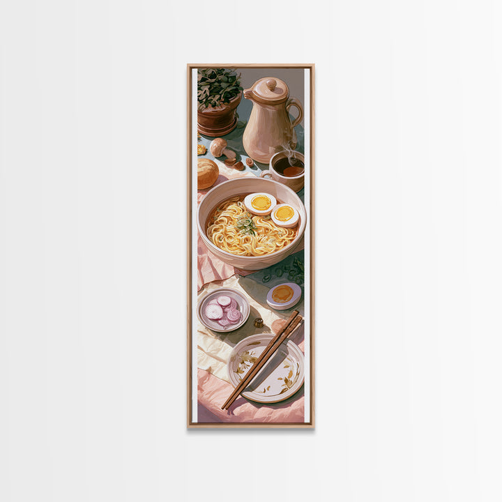 Ramen Bowl Rendered Canvas Print, Restaurant Art, Textured Painting, Restaurant Decor, Fine Art, Bistro, Framed Wall Art, RES-1x3-98