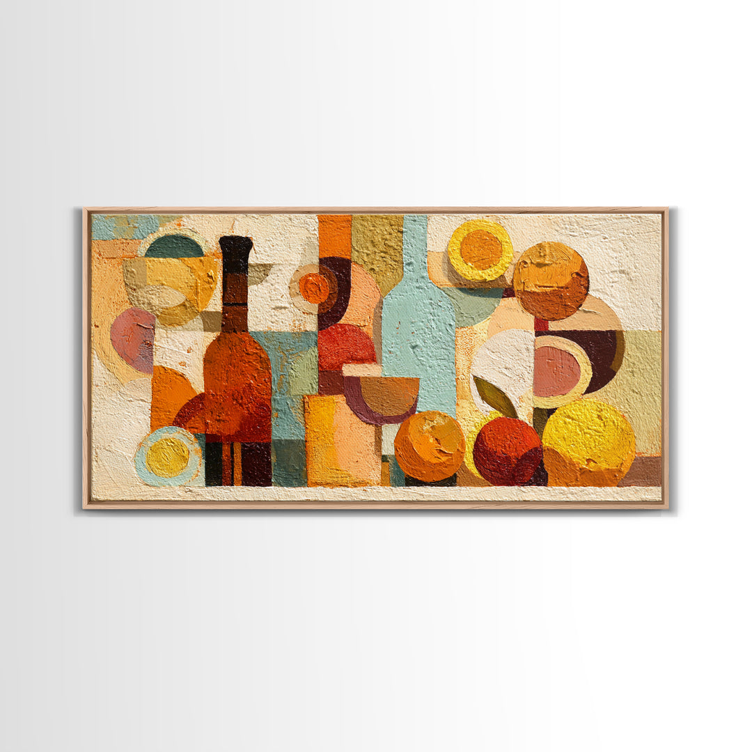 Abstract Appetite Friendly Red and Orange Shapes Canvas Print, Restaurant Art, Printable Wall Art, Restaurant Decor, Bistro, RES-2x1-37