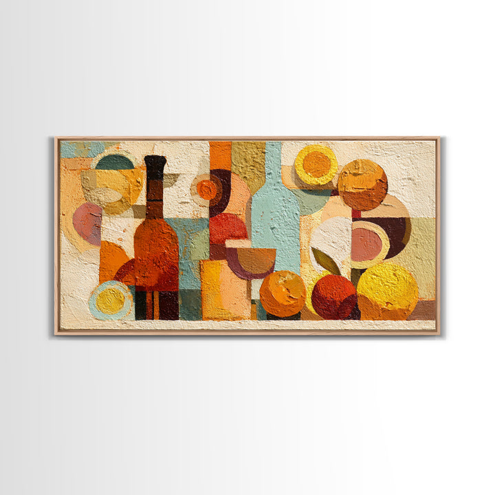 Abstract Appetite Friendly Red and Orange Shapes Canvas Print, Restaurant Art, Printable Wall Art, Restaurant Decor, Bistro, RES-2x1-37