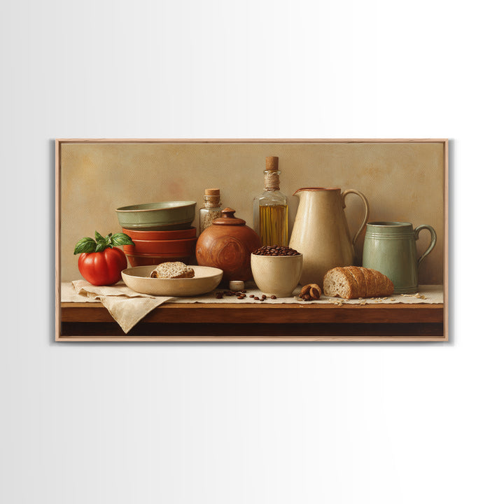 Coffee Beans and Pastry Arrangement Framed Canvas Print, Restaurant Art, Room Decor, Restaurant Decor, Fine Art, Bistro, RES-2x1-42