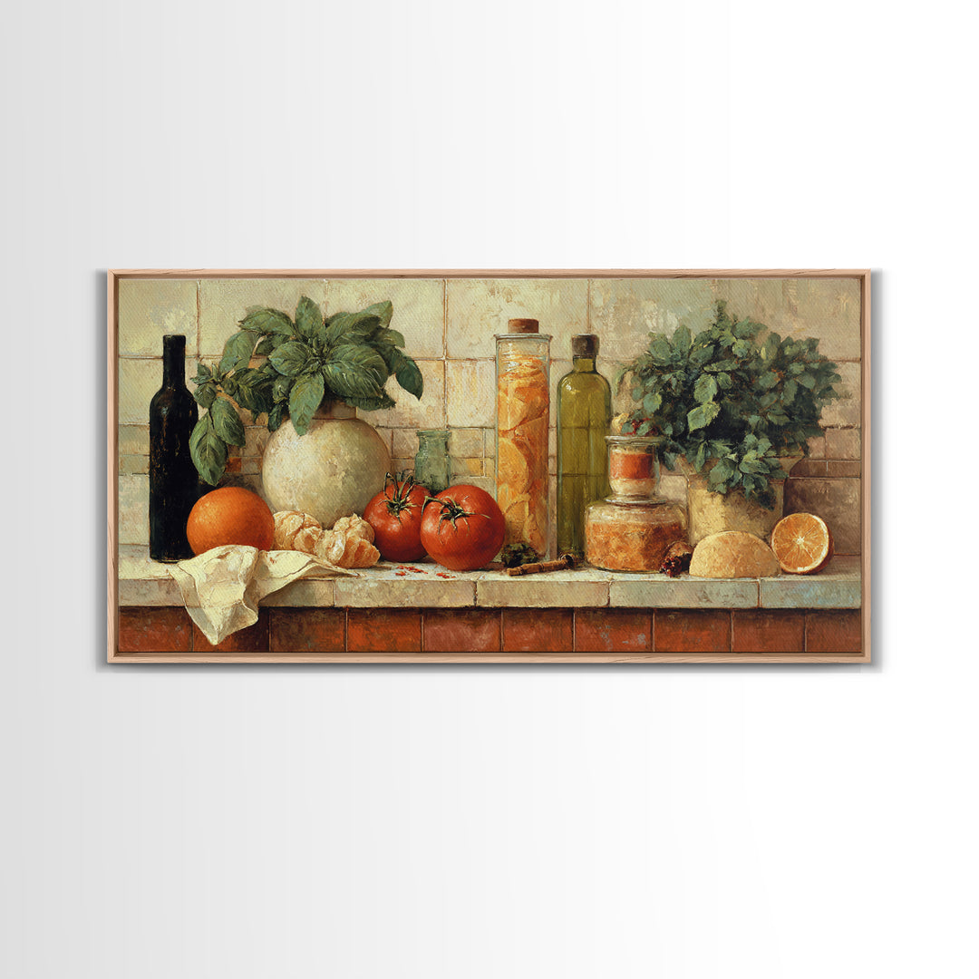 Cocktail and Citrus Bar Composition Framed Canvas Print, Restaurant Art, Kitchen Art, Restaurant Decor, Fine Art, Bistro, RES-2x1-55