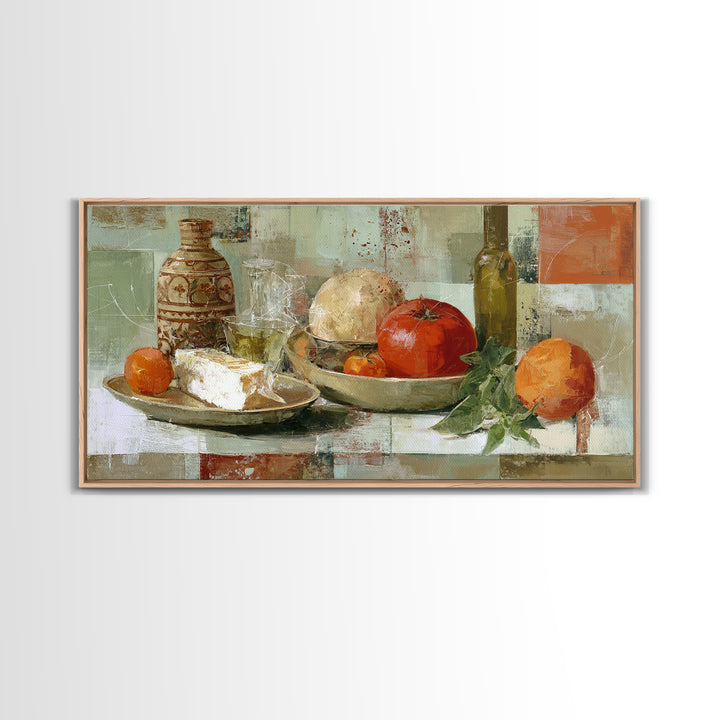 Abstract Appetite Friendly Red and Orange Shapes Canvas Print, Restaurant Art, Kitchen Decor, Restaurant Decor, Abstract Art, RES-2x1-61