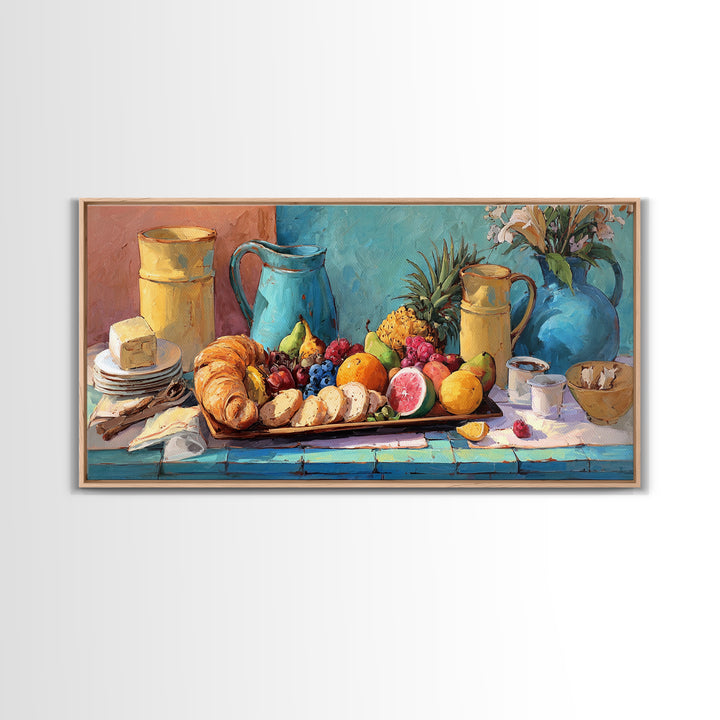 Tropical Fruit Platter Canvas Print, Restaurant Art, Wall Art, Restaurant Decor, Oil Painting, Bistro, Digital Print, RES-2x1-62