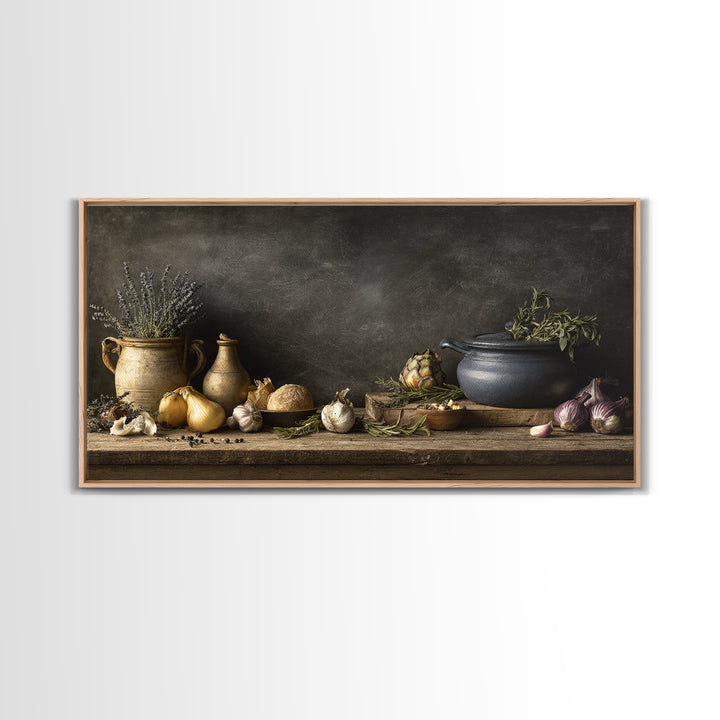 Blackboard Menu Feeling Without Readable Text Canvas Print, Restaurant Art, Kitchen Wall Art, Restaurant Decor, Bistro, RES-2x1-65